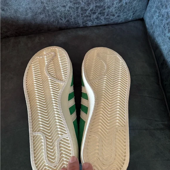 Green Adidas Originals Abdul Jabbar Sneakers White Stripes Retro Skater size 11 - Picture 6 of 6